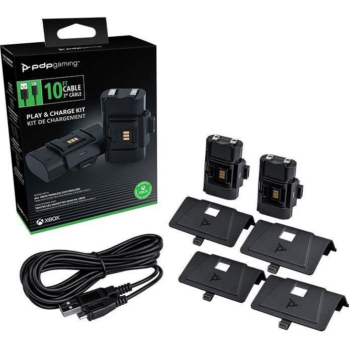 Kit Play & Charge pour manette - PDP - Xbox One et Series X|S - Noir