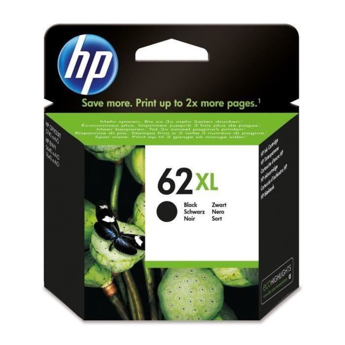 HP 62XL Cartouche d'encre noire grande capacitÈ authentique (C2P05AE) pour Officejet Mobile 250, Envy 5540/5640/7640, Officejet