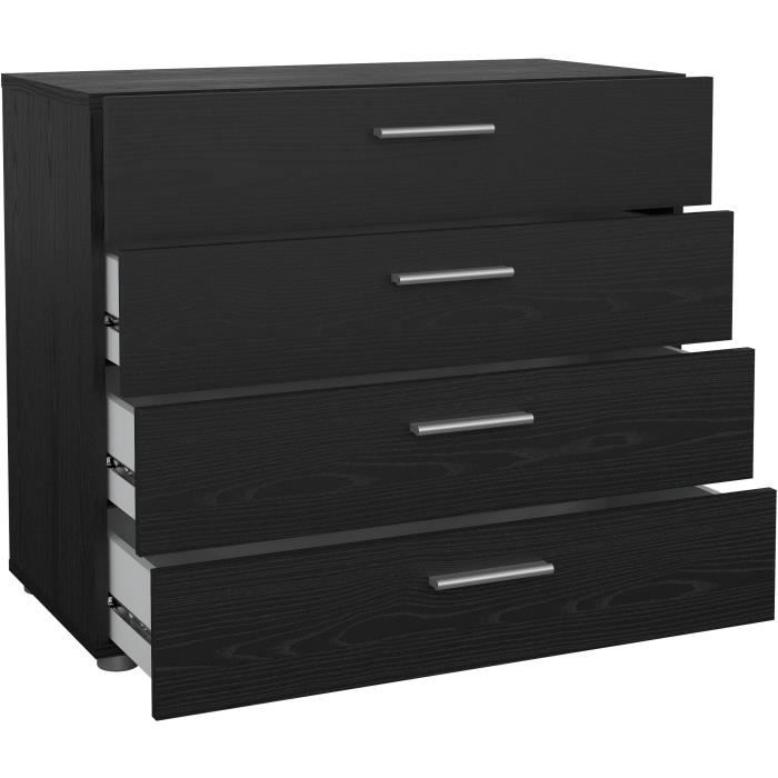 Commode - 4 tiroirs - Noir - L80,2 x P40,25 x H68,1 cm