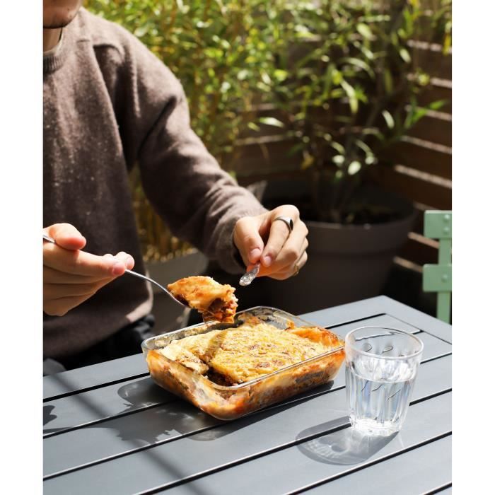 Lot de 8 plats de conservation - PYREX - Cook & Freeze - Verre - Rectangulaire - Couvercle spécial congélation