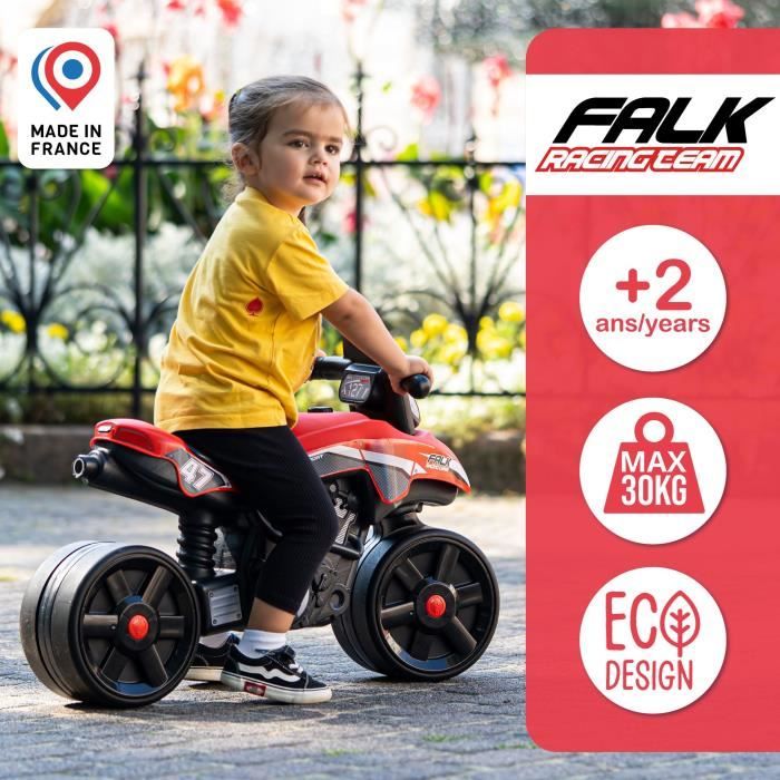 Draisienne Moto Racing Team - FALK - Larges roues et Guidon directionnel - Fabriqué en France - 40% de plastique recyclé - Des 2 ans