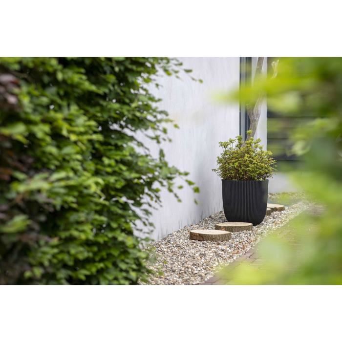 CAPI EUROPE Pot de fleurs boule GROOVE NL - 43x41 cm - Noir
