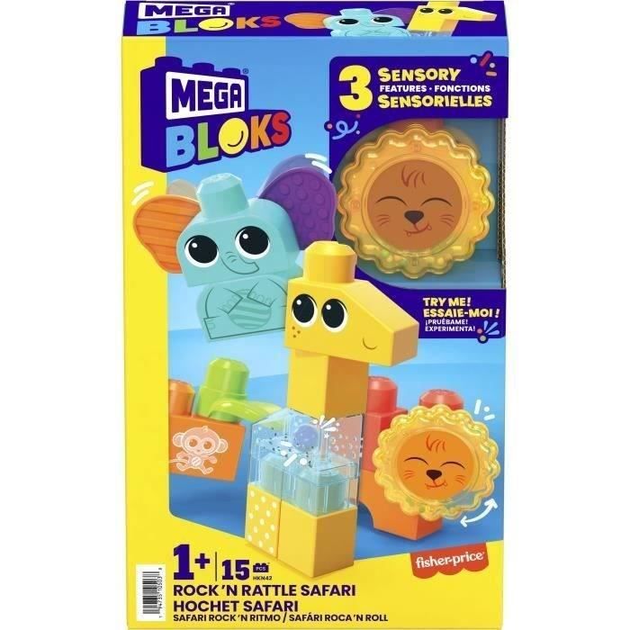 Jeu de construction SAFARI DES SENS MEGABLOKS - Girafe clochette, lion billes et ÈlÈphant oreille souple