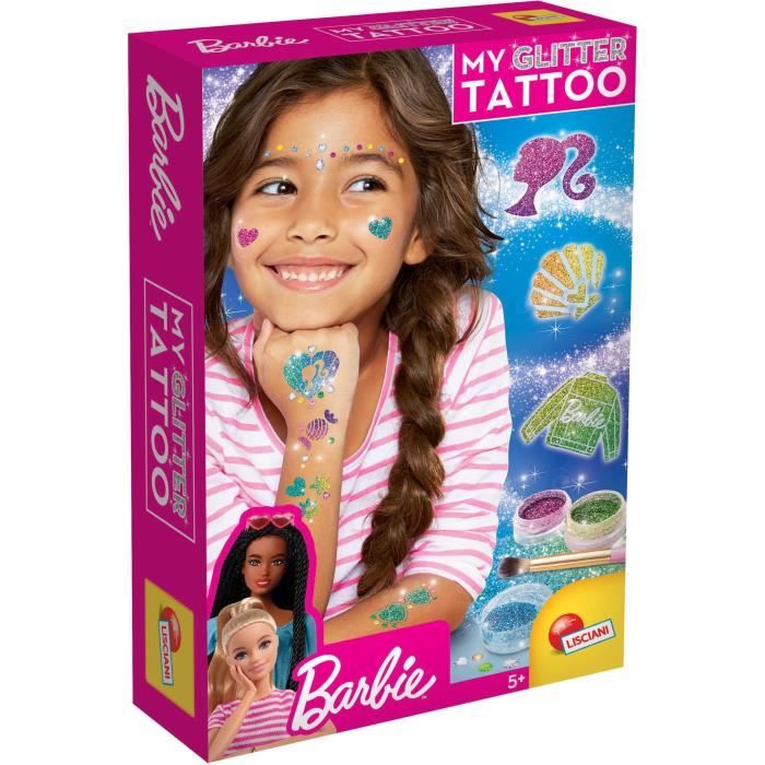 Tatouages Barbie - LISCIANI - Barbie - Glitter Tattoo - Tatouages pailletés - Matériel sűr et testé