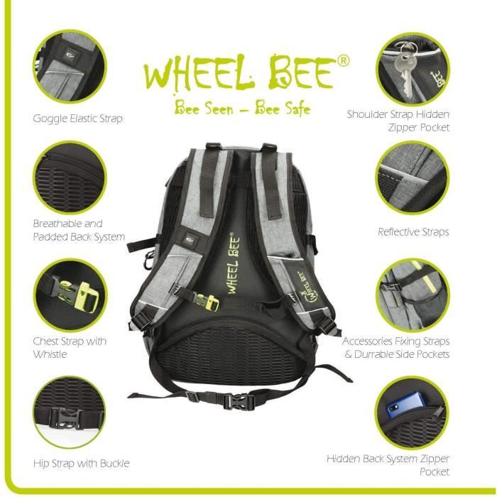 Sac a dos - SCHILDKRÖT - Wheel Bee Revolution - LED - Polyester 600D - 30L
