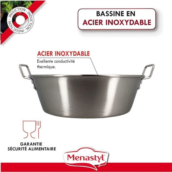 Bassine a confiture - MENASTYL - 4615452 - Acier inoxydable - 40,5 cm - 17 litres