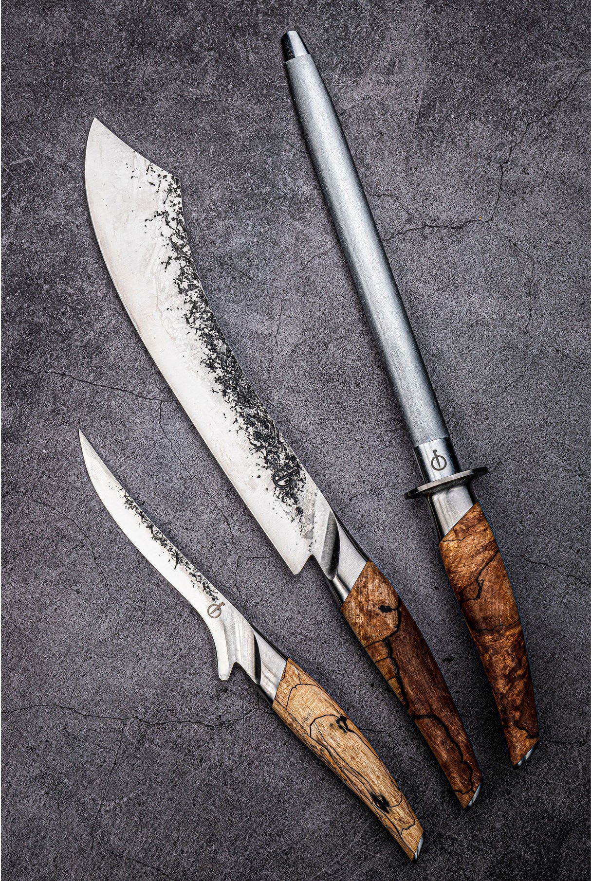 Fusil a aiguiser - FORGED - KATAI - Acier VG10 - Manche en bois de racine - L 43,5 cm