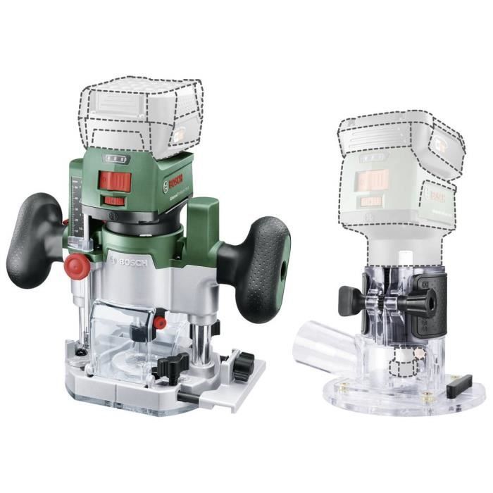 Affleureuse Bosch AdvancedTrimRouter 18V-8 avec base Router Plunge, sans batterie ni chargeur 06039D5002