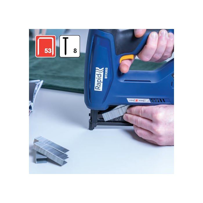 Agrafeuse électrique - RAPID - BTX553 - Batterie 18V - Pour agrafes et clous - Boîte sans batterie - (5001509)