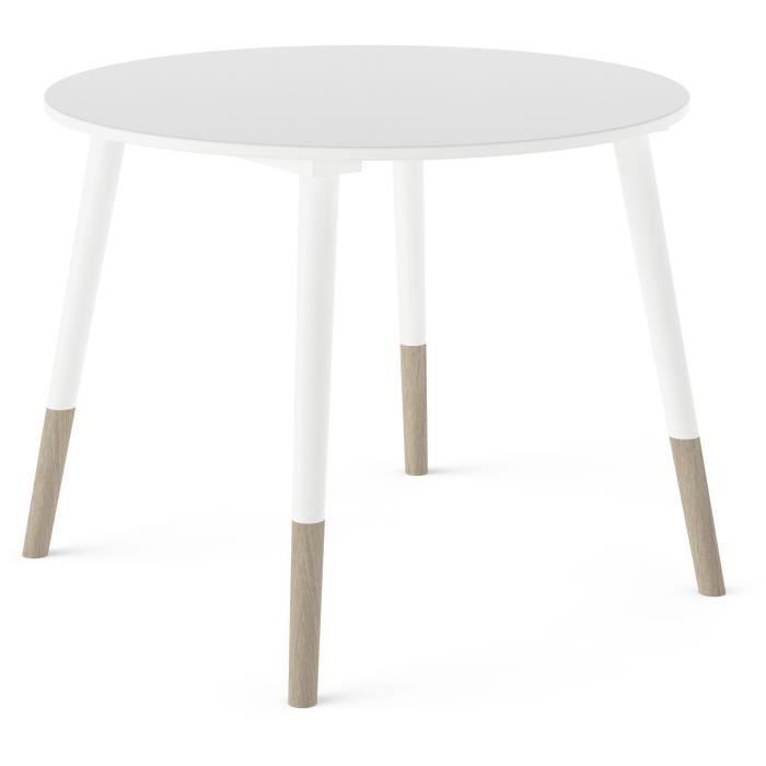 Ensemble table + chaises - FIMIANA - Style scandinave - Blanc mat / Chene kronberg - DEMEYERE