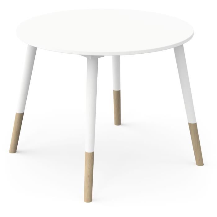 Ensemble table + chaises - FIMIANA - Style scandinave - Blanc mat / Chene kronberg - DEMEYERE