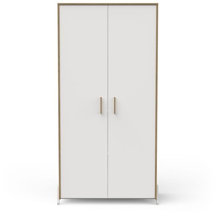 Armoire 2 portes - NAILI - Hamilton / Blanc mat - 89,1 x 50 x 183 cm - DEMEYERE