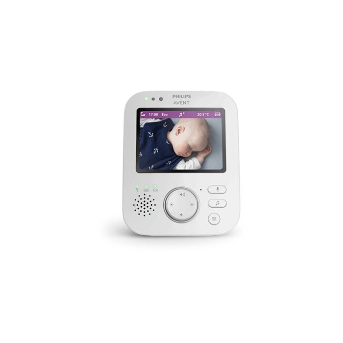 Ecoute-bébé vidéo - PHILIPS AVENT - Audio connecté - Ecran HD 3,5 pouces - Portée 300m - Autonomie 12h - Fonction répondre a bébé