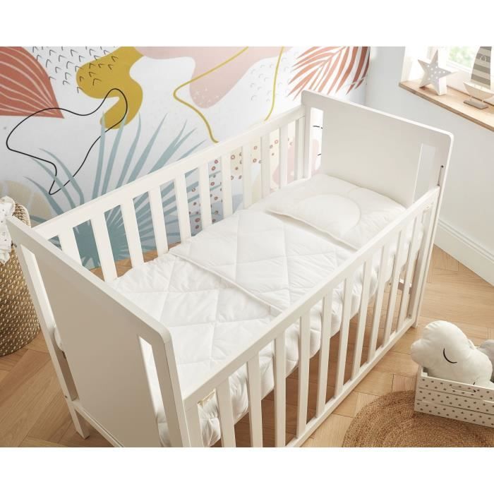 Couette - 100x140 cm - MON P'TIT DODO - Chaude - 100% Polyester Fibre creuse siliconÈe - 1 personne - Blanc