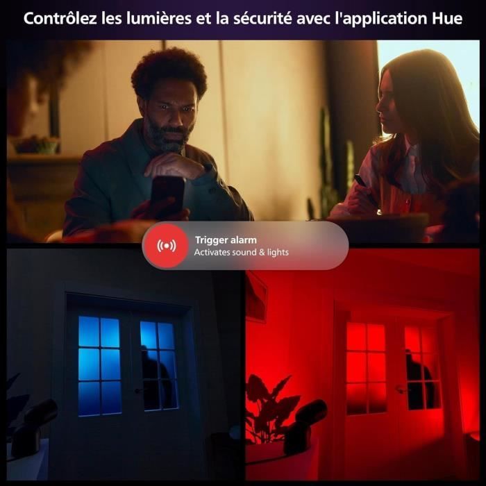Caméra filaire - Philips Hue - Secure - HD 1080P - Intérieure ou extérieure - Contrôle avec une seule application - Blanc