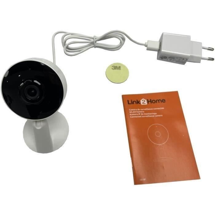 Caméra Wi-Fi - LINK2HOME - HD 1080P, vision nocturne, détection mouvement