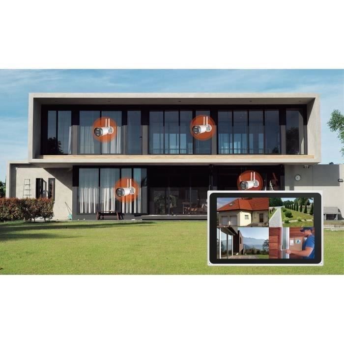 Kit 2 caméras Wi-Fi + écran NVR - LINK2HOME - 3MP, détection intelligente, écran LCD 10.1