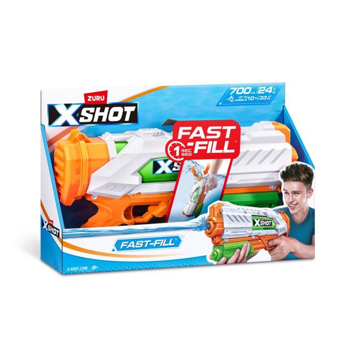 Pistolet ŕ eau - ZURU - X-SHOT Medium Fast-Fill - Remplissage 1 seconde - Portée 9 m - Réservoir 700 ml