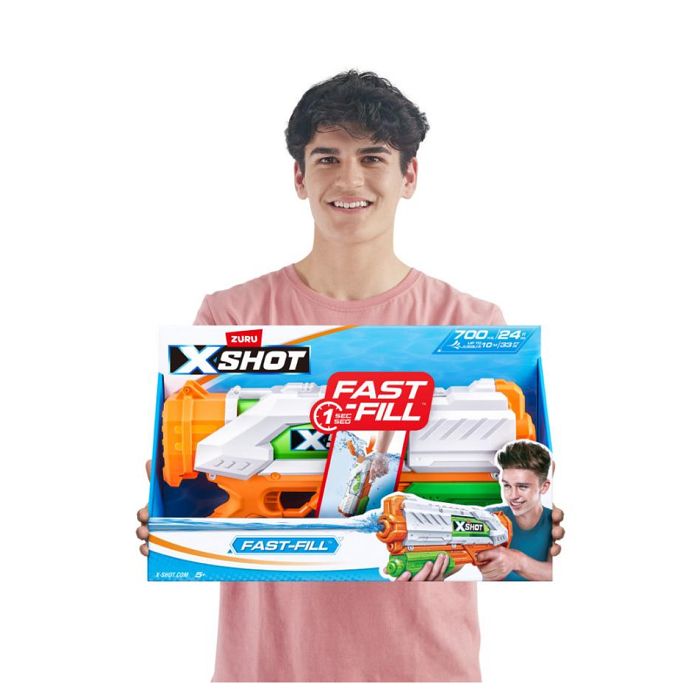 Pistolet a eau - ZURU - X-SHOT Medium Fast-Fill - Remplissage 1 seconde - Portée 9 m - Réservoir 700 ml