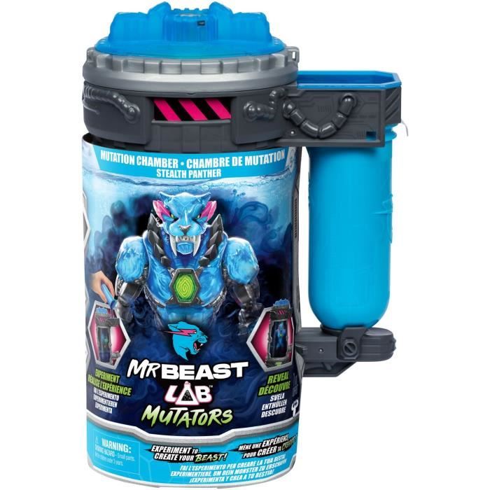 Figurine articulée - MRBEAST LAB - Stealth Panther - 13 cm - Corps translucide bleu - 20 points d'articulation
