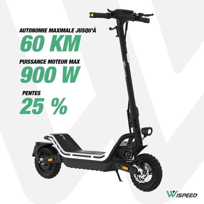 Trottinette électrique - WISPEED - SUVPILOT 480 - 900 W max - 10'' - 18Ah 48 V