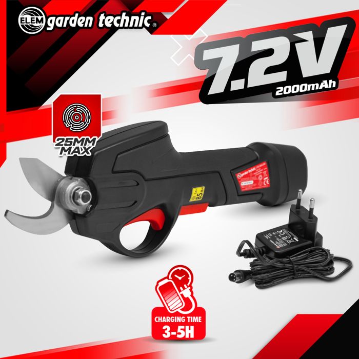 Sécateur rechargeable - ELEM - CS7.2VLI-24I - 7.2V lithium