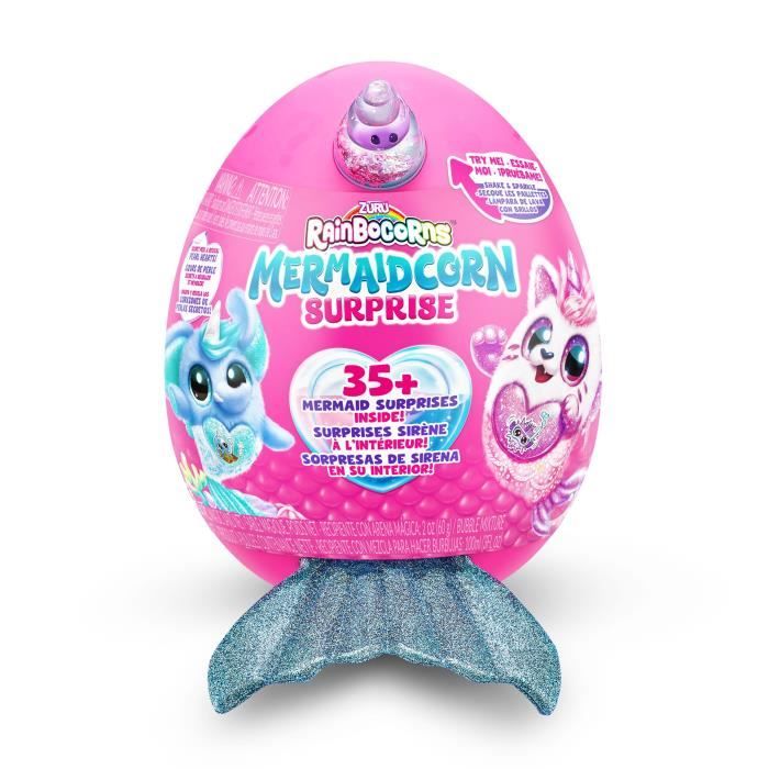 Peluches surprises - ZURU - Mermaidcorn Surprise S7 - 35 surprises - Queue brillante - oeuf a éclore