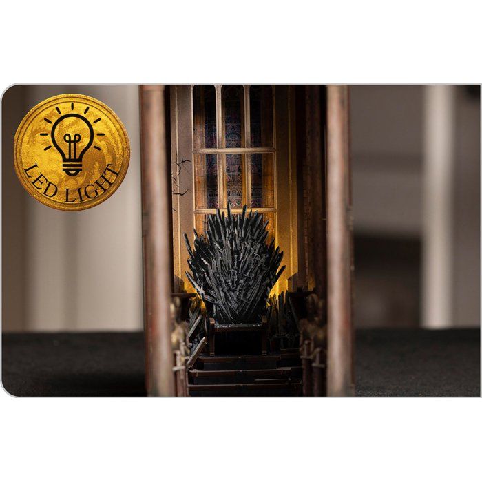 Book Nook - Kit DIY a construire Maquette 3D Serre Livre - REVELL - Tiny Adventures - Game of Thrones - Le trône de fer - LED