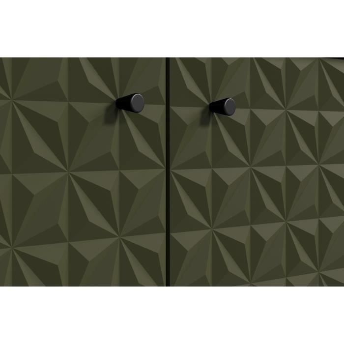 Buffet bas - SENTRA - Vert foncé - 2 portes, 3 tiroirs - 124 x 40 x 136 cm - TRENDTEAM