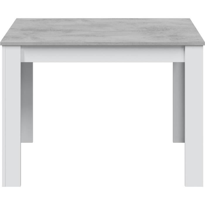 Table a manger - CLoe - Rectangulaire - Blanc Artik / Béton - 109 x 67 x 78 cm