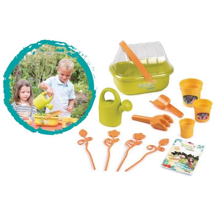 SMOBY - Silence ça Pousse Mini serre avec poignée + accessoires - Fabrication française