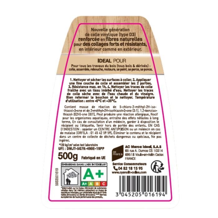 Colle bois - CYANOLIT - Bois et dérivés - 290 g - Haute résistance - Idéale pour bois et matériaux dérivés