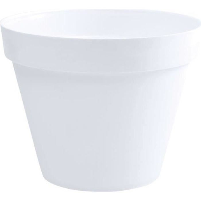 EDA Pot de fleurs rond TOSCANE - 76 L - Ø 60 x H 47 cm - Blanc