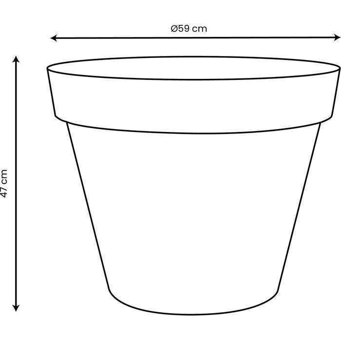 Pot de fleur Rond - Ř 60 cm - EDA - Toscane - 76 L - Intérieur/Extérieur - Ř 60 x H 47 cm - Gris Anthracite