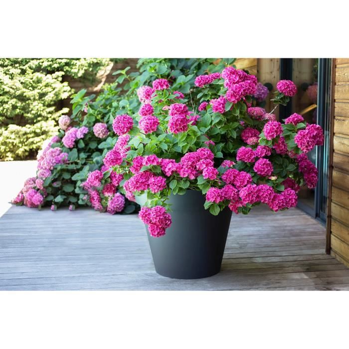 EDA Pot de fleurs rond TOSCANE - 76 L - Ø 60 x H 47 cm - Gris anthracite