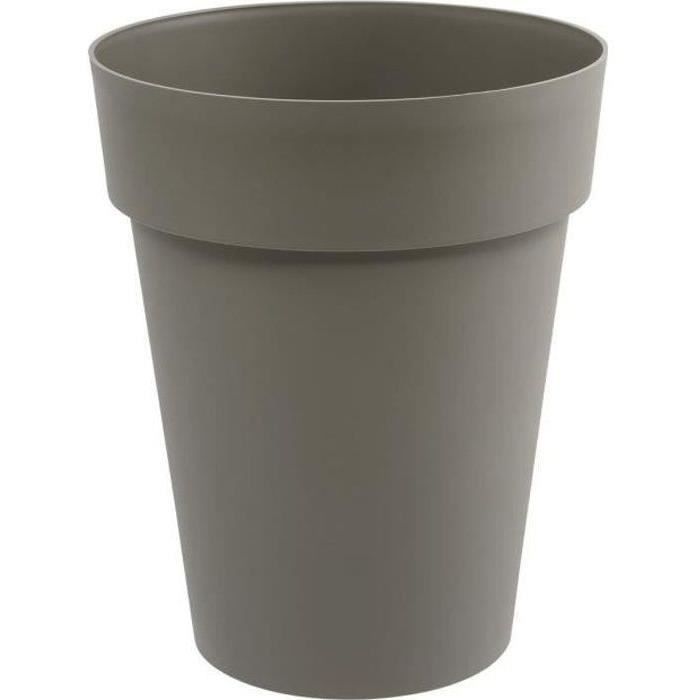 Vase mi-haut Rond Ø 44 cm - EDA - Toscane - 50 L - Ø 44 x H. 53 cm - Taupe