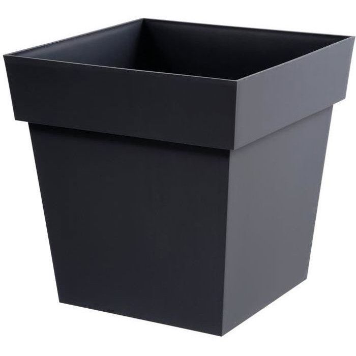 Pot de fleur carré - Toscane - EDA - 39 x 39 x H. 39 cm - Intérieur / Extérieur - 38L - Gris Anthracite