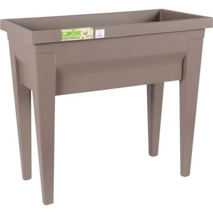 Espace potager sur pieds - EDA - Veg&Table City - 57 L - Table de culture sur pieds - 76 x 38,5 x H. 68 cm - Taupe