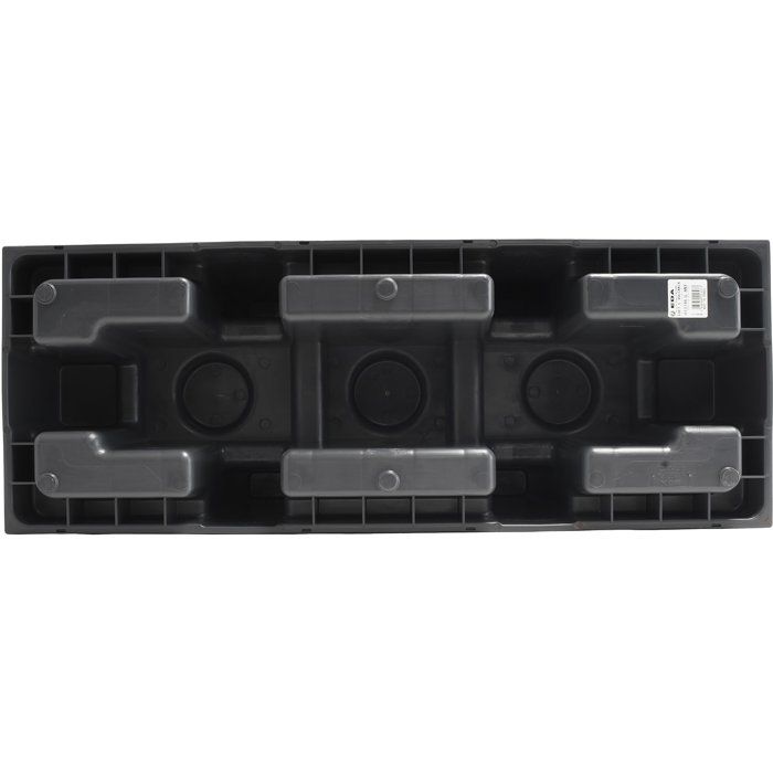 Jardiniere Muret Loft L - EDA - Volcania - 46 L - Intérieur/Extérieur - Décor Pierre - 78,5 x 29,5 x H. 60 cm - Gris Anthracite