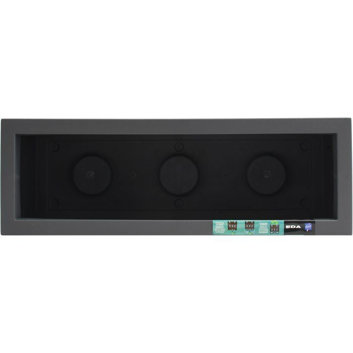 Balconniere - EDA - Volcania Up - 25 L - Intérieur/Extérieur - Décor Pierre - 59 x 19,5 x H. 22,8 cm - Gris Anthracite