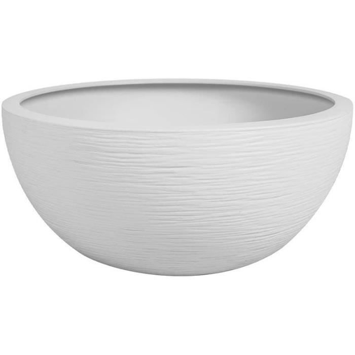Pot vasque Ø 30 cm - EDA - Graphit Up - 5,5 L - Intérieur / Extérieur - Ø 29,5 x H. 12 cm - Blanc Cérusé