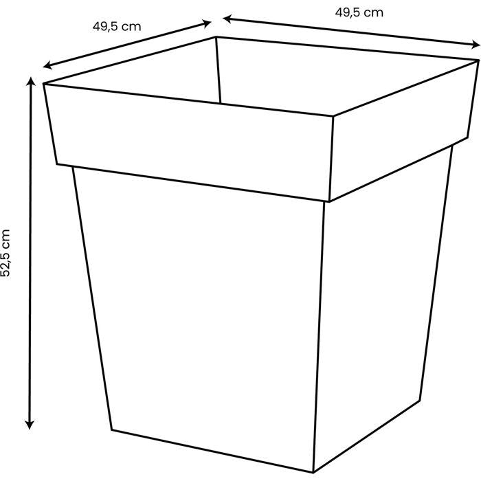 Pot de fleur carré - Toscane - EDA - 49,5 x 49,5 x H.52,5 cm - Intérieur / Extérieur - 87L - Gris Anthracite