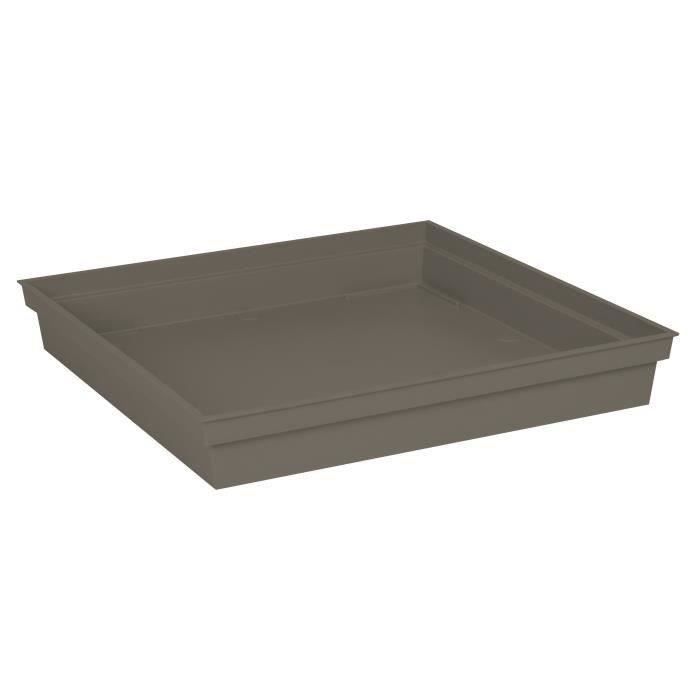Soucoupe Carrée 40 cm - EDA -Toscane - 40 x 40 x H. 5,9 cm - Taupe