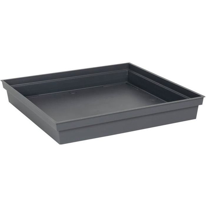 Soucoupe Carrée 40 cm - EDA -Toscane - 40 x 40 x H. 5,9 cm - Gris Anthracite