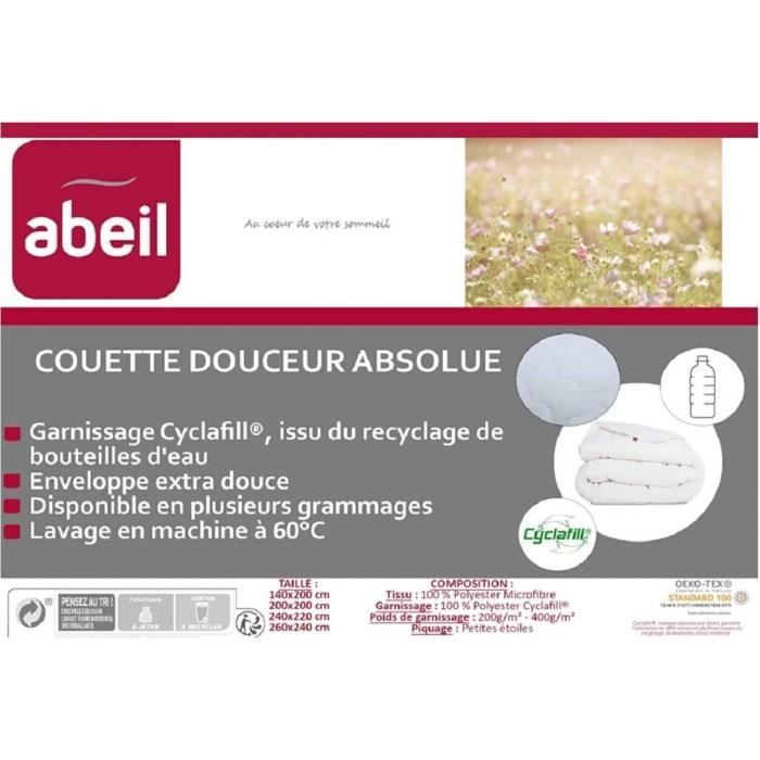 ABEIL Couette chaude Douceur Absolue 220x240 cm blanc