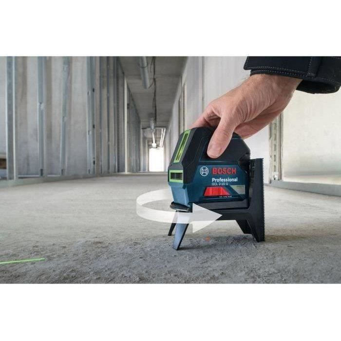 Laser ligne Bosch Professional GCL 2-15 G Portée 15 m + Support rotatif RM1 + Support fixe BM3 - 0601066J00