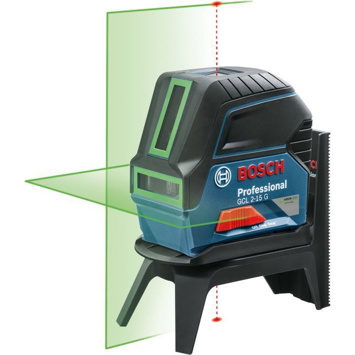 Laser ligne Bosch Professional GCL 2-15 G Portée 15 m + Support rotatif RM1 + Support fixe BM3 - 0601066J00