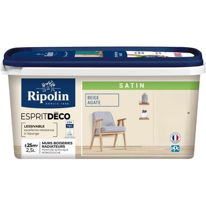 Peinture - RIPOLIN - ESPRIT DECO MULTI-SUPPORTS - Beige Agate - Satiné - 2,5L