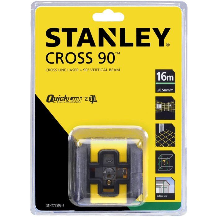 Niveau Laser Croix + Equerrage - STANLEY - STHT77592-1 - piles - vert