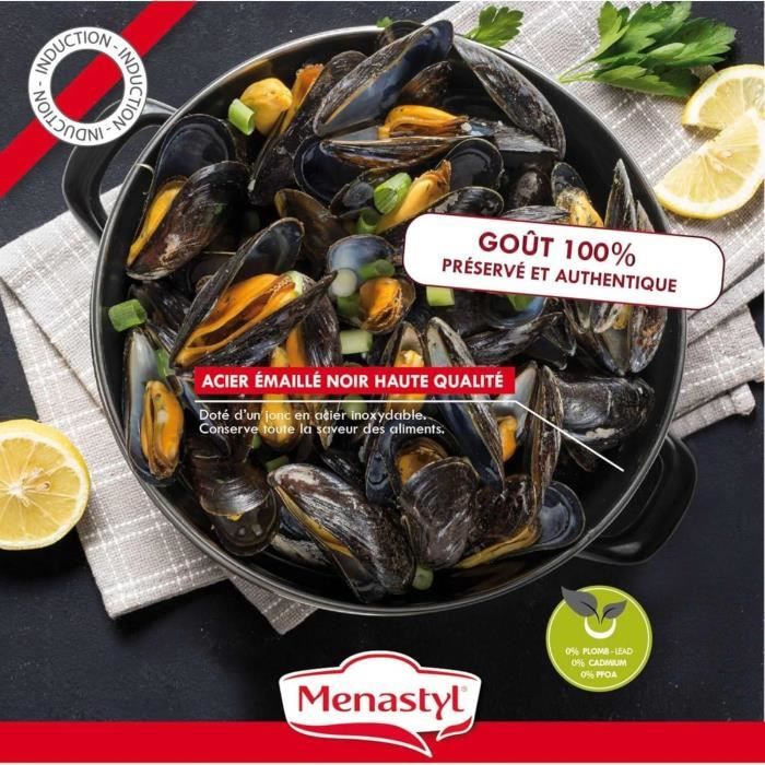 Marmite a moule - MENASTYL - 3645564 - En acier émaillé - Noir - 24 cm - Avec écritures - Tous feux dont induction